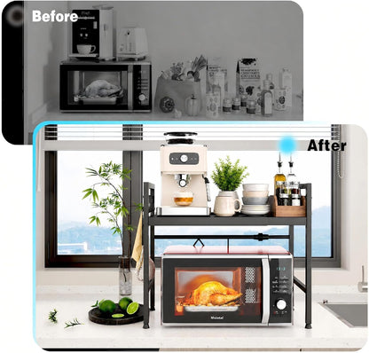 Black Expandable Microwave Shelf