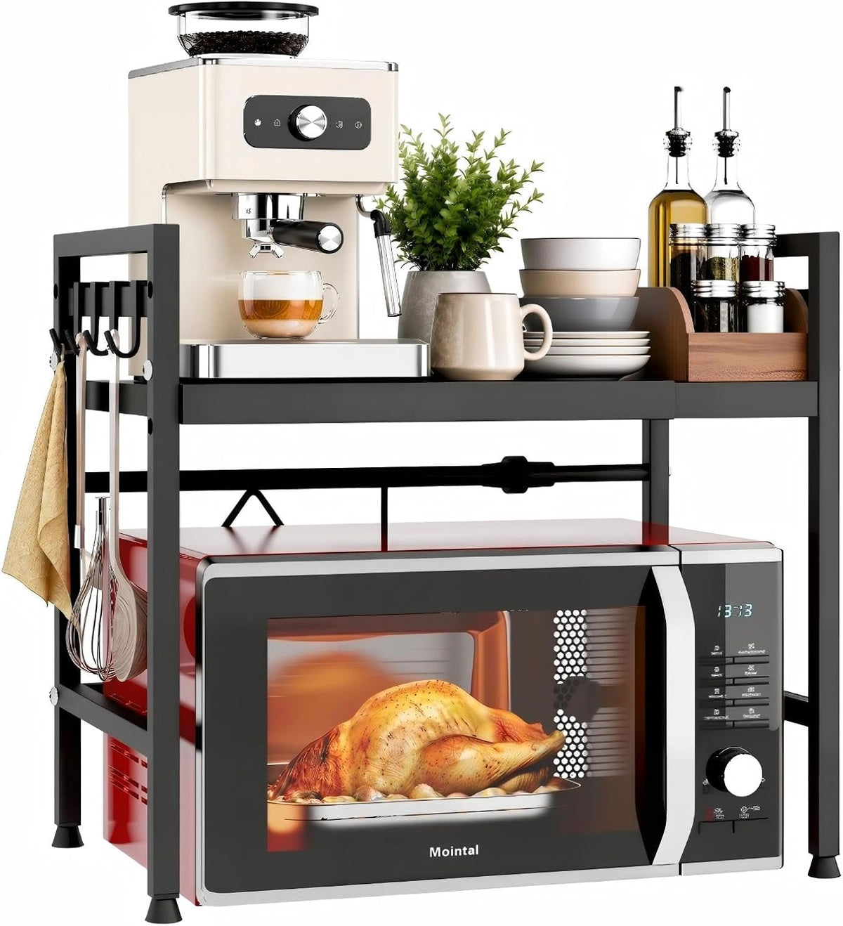 Black Expandable Microwave Shelf