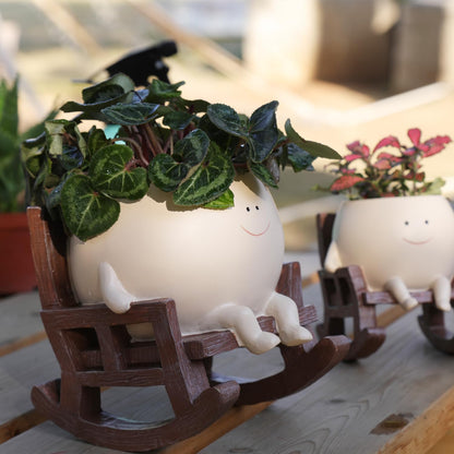 Garden Swing Small Flower Pot – Cute Mini Planter for Succulents, Patio, Balcony & Home Garden Decor