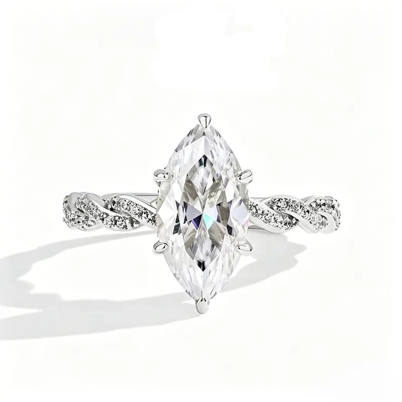 Luxury Marquise Cut Engagement Ring Set for Women – 2PCS 5A CZ Wedding & Promise Rings
