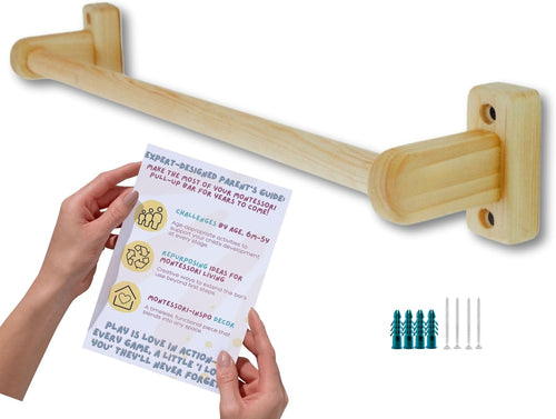 👶 32.5" Montessori Pull-Up Bar for Babies – Wall-Mounted Walking & Standing Support