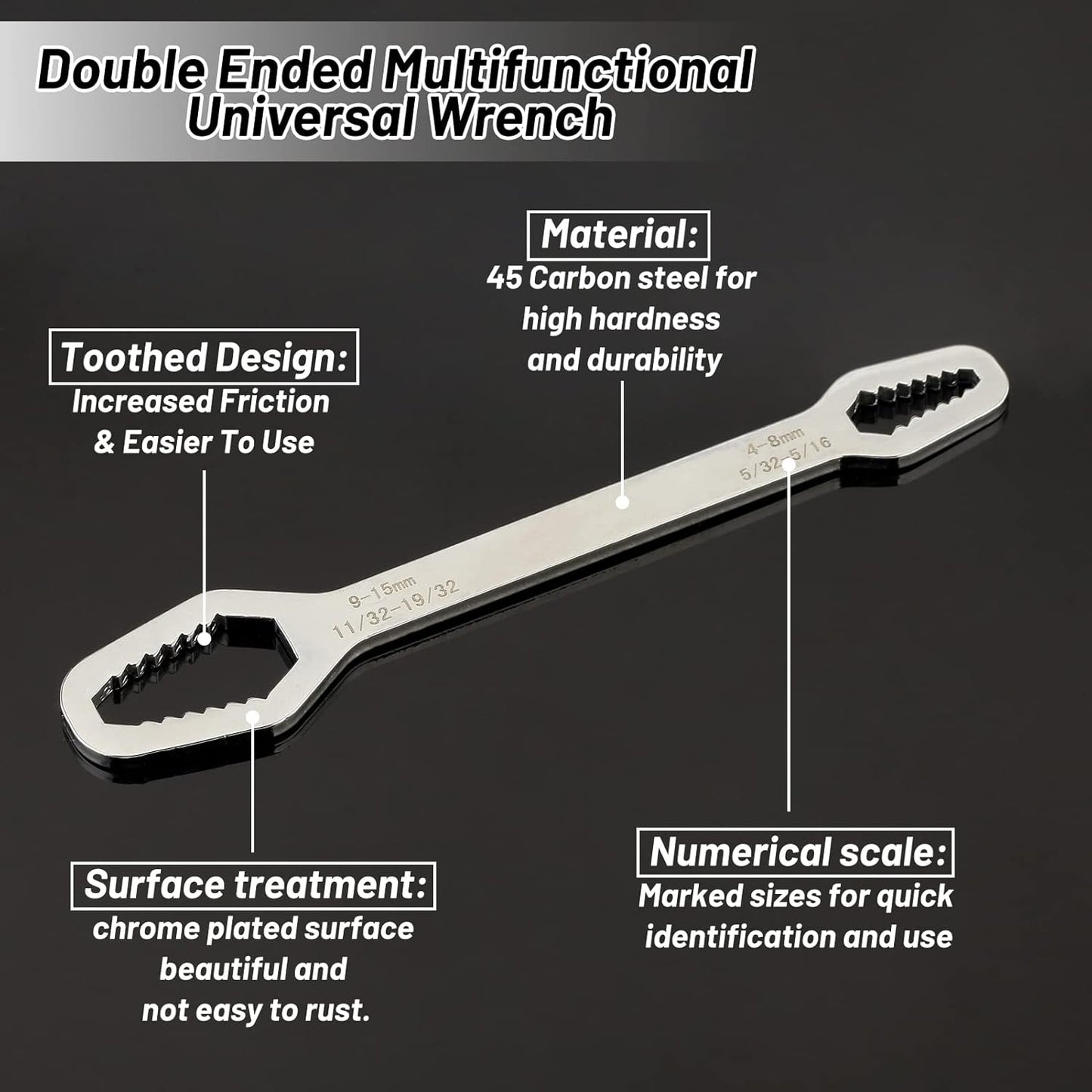 8–24mm Universal Self-Adjusting Wrench for Car Repair & Maintenance