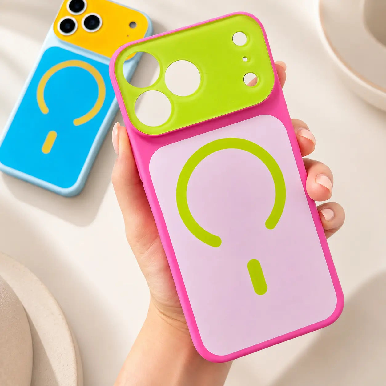 🌈Dopamine Color Block Magnetic Phone Case for iPhone Pro Max