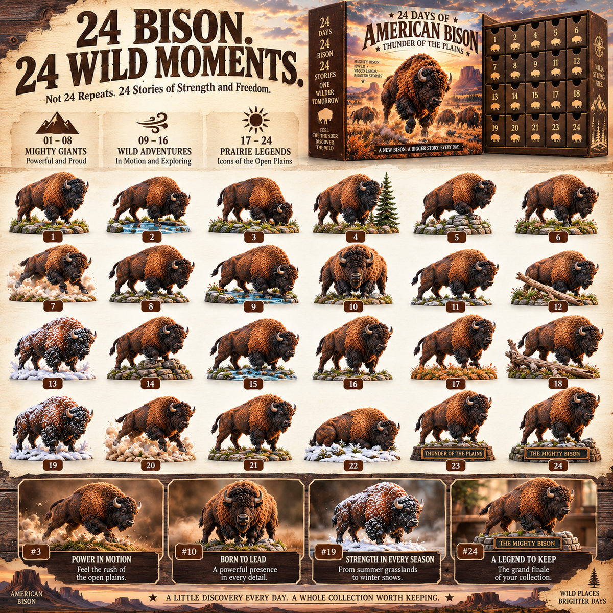 🦬24 Days of Wild American Bison – The Spirit of the Great Plains