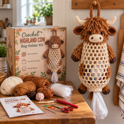 ✨ Last Day 50% OFF 🔥Crochet Animal Bag Holder DIY Kit – Cute & Functional Hanging Storage Craft Kit