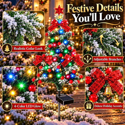 🔥HOT SALE 50% OFF🌲 Solar Cedar Christmas Tree Lights| Festive Outdoor Holiday Decor