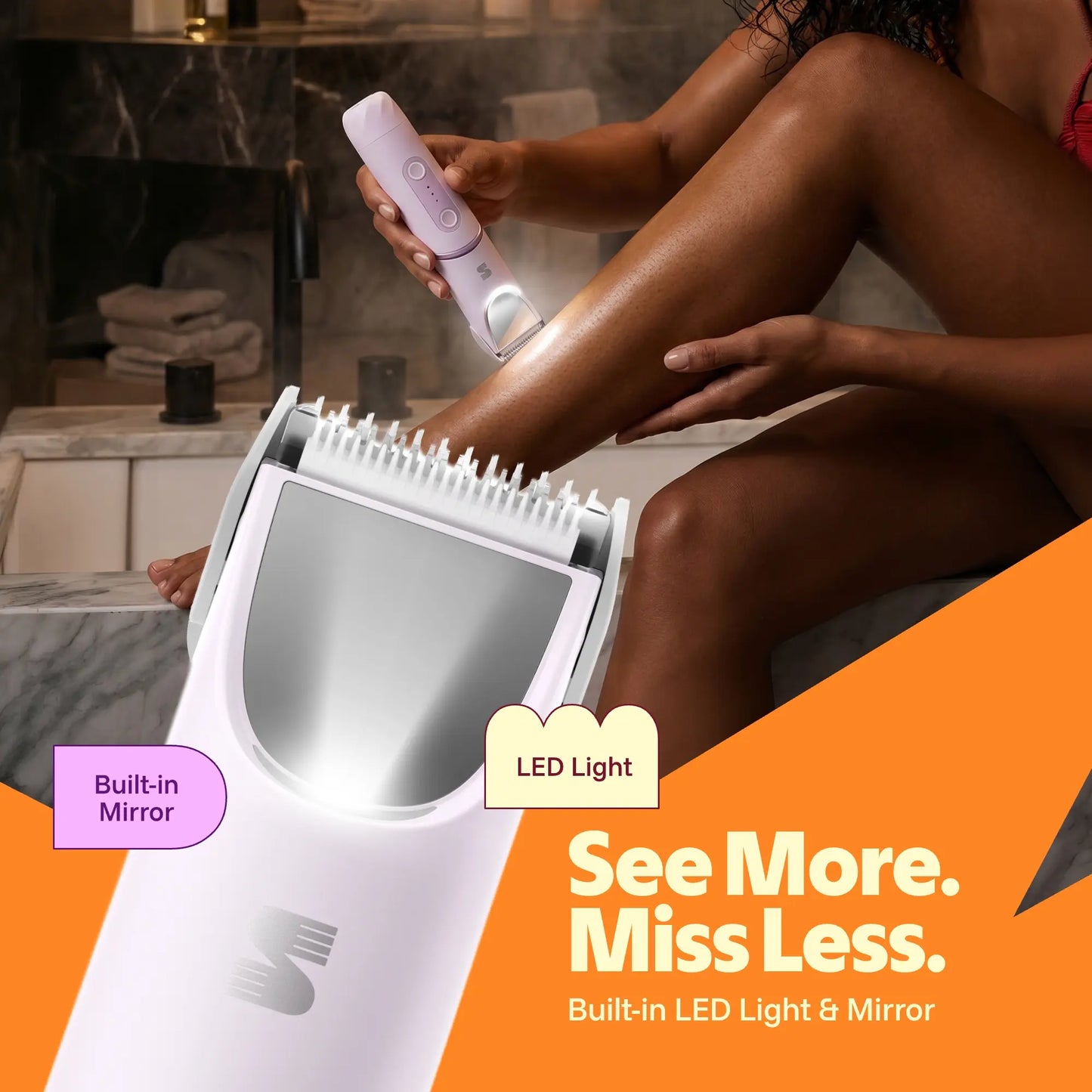 2-in-1 Women's Electric Shaver with Light & Mirror