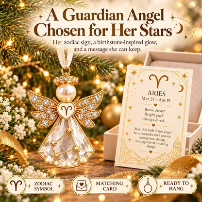 👼 Christmas Zodiac Guardian Angel Keepsake | 12 Signs with Jewel-Toned Designs & Meaningful Gift Cards ✨