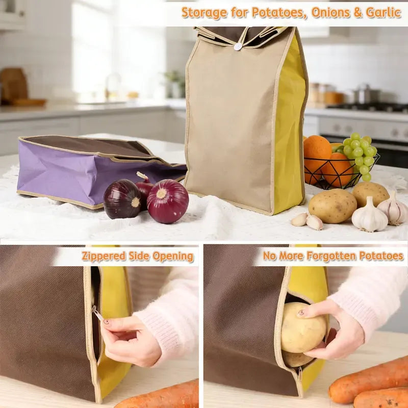 🥔 🔥 49% OFF | Reusable Self-Sealing Veggie Storage Bag – Potato & Onion Organizer