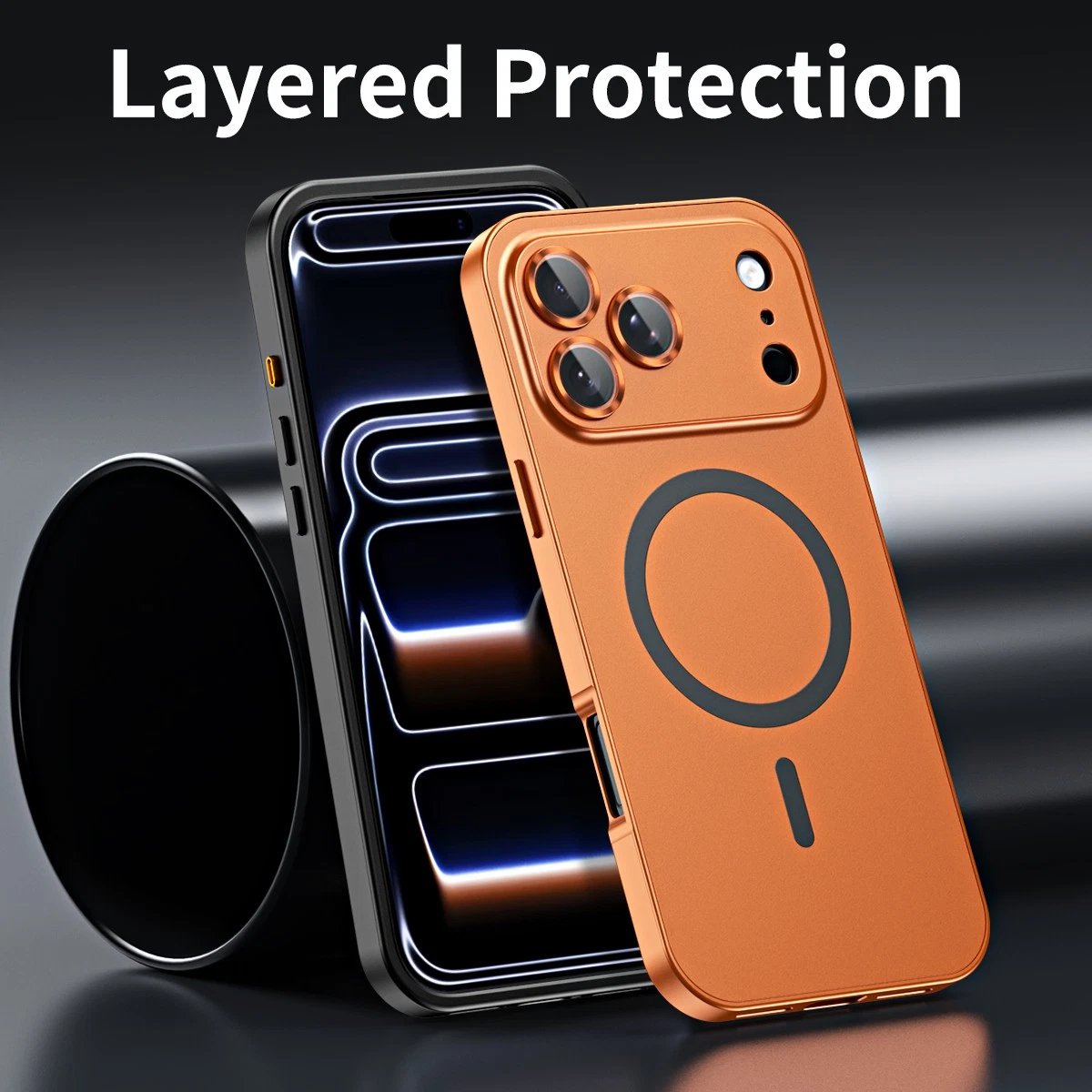 For iPhone 17 Pro Max Air 16 15 14 13 12 Metalic Magnetic Case with Lens Cover