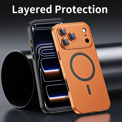 For iPhone 17 Pro Max Air 16 15 14 13 12 Metalic Magnetic Case with Lens Cover