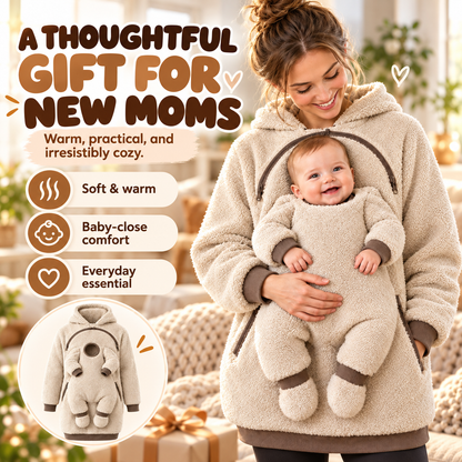 🧸 mom-baby-plush-hoodie-Cozy Baby Carry Hoodie – Soft Sherpa Warmth for Mom & Baby