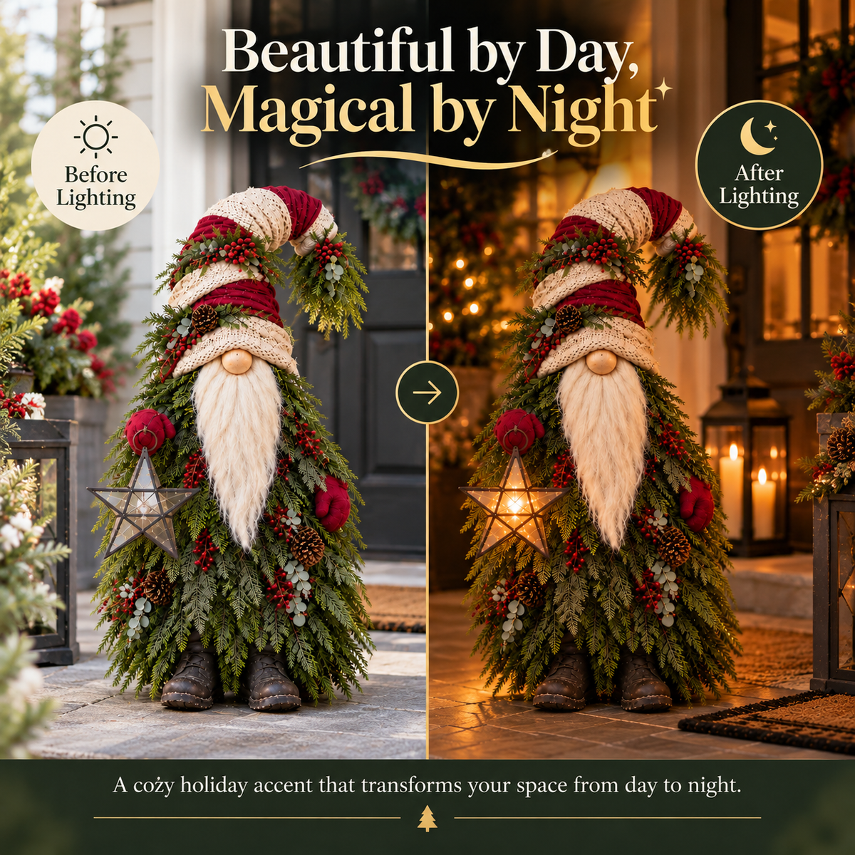 Evergreen Star Gnome™ Lighted Christmas Woodland Decor