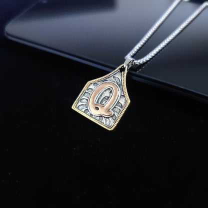 A-Z Letter Pendant Necklace - 22inch Stainless Steel