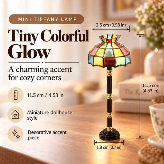 ✨ Mini Tiffany & Floral Table Lamps | Small Warm Night Lights For Book Nooks