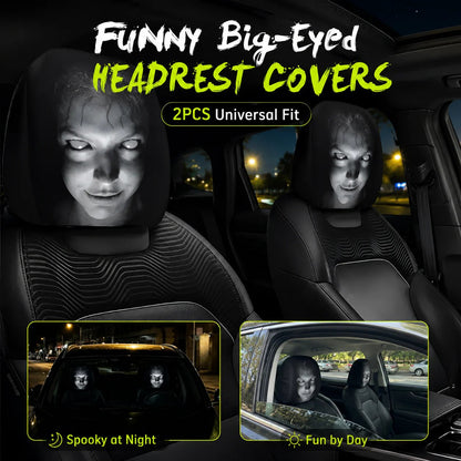 🔥Halloween Scary Face Car Headrest Covers (2-Pack) 🚗