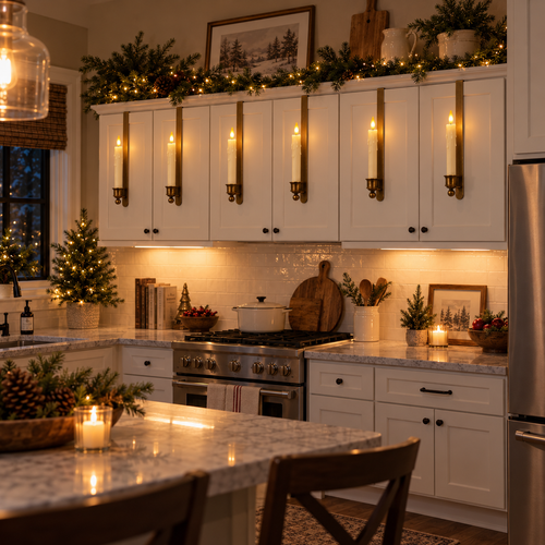 3-Pack Vintage Brass Cabinet Candles with Remote