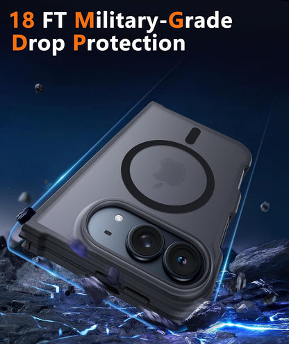 For iPhone Duo -3 In 1 Magnetic Case + Screen Protector & Hinge Stand