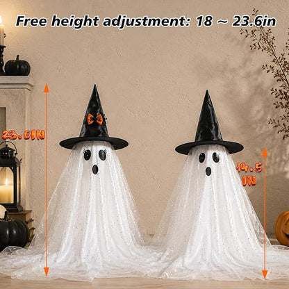 2PCS Halloween Ghost Lights with Remote
