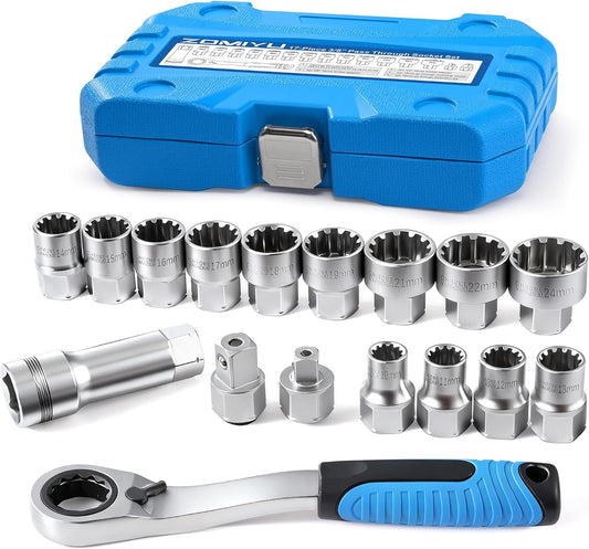 🔩 17-Piece Go-Thru Socket Set | Long Bolt Solution