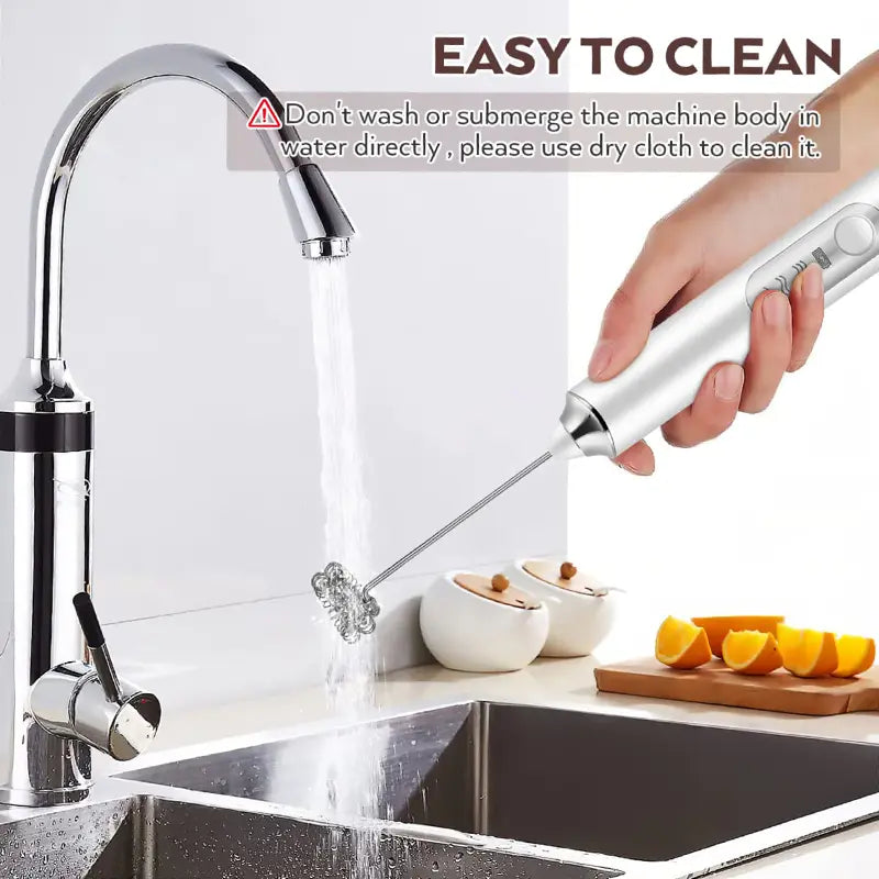 Rechargeable Milk Frother Handheld with 3 Heads 3 Speeds