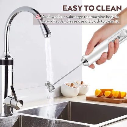 Rechargeable Milk Frother Handheld with 3 Heads 3 Speeds