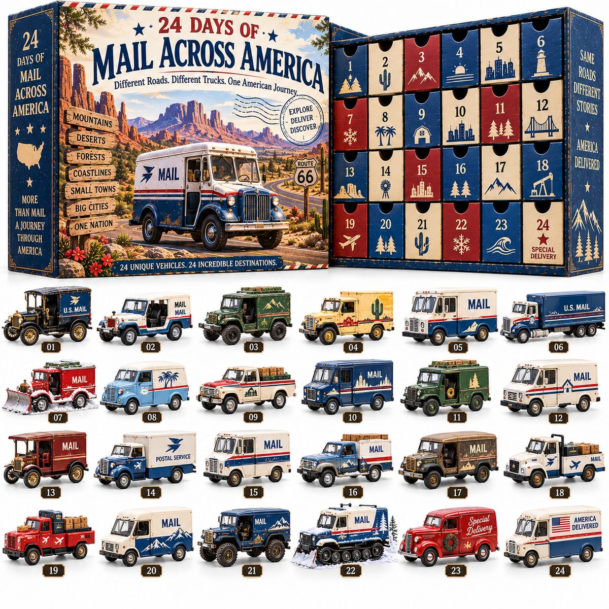 🔥🚚24 Days of Mail Across America – Vintage Postal Truck Advent Calendar 🚚🇺🇸