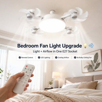 ❄️50% OFF TODAY💡 2-in-1 Ceiling Fan Light 🔧No Wiring • No Tools • Just Screw It In