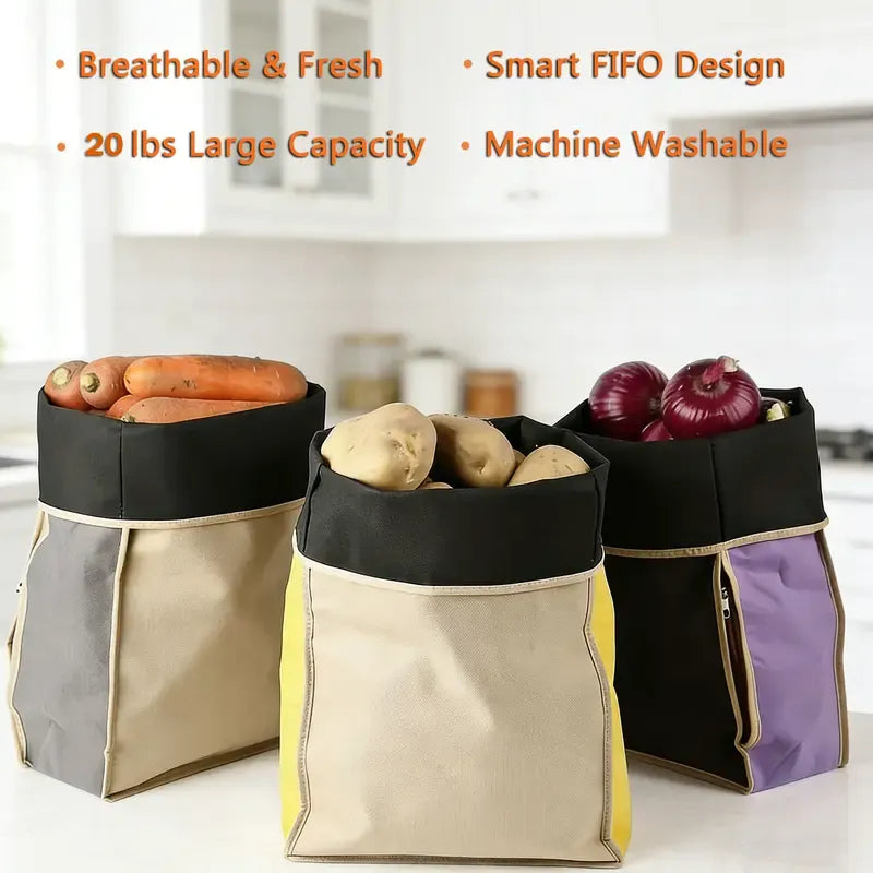 🥔 🔥 49% OFF | Reusable Self-Sealing Veggie Storage Bag – Potato & Onion Organizer