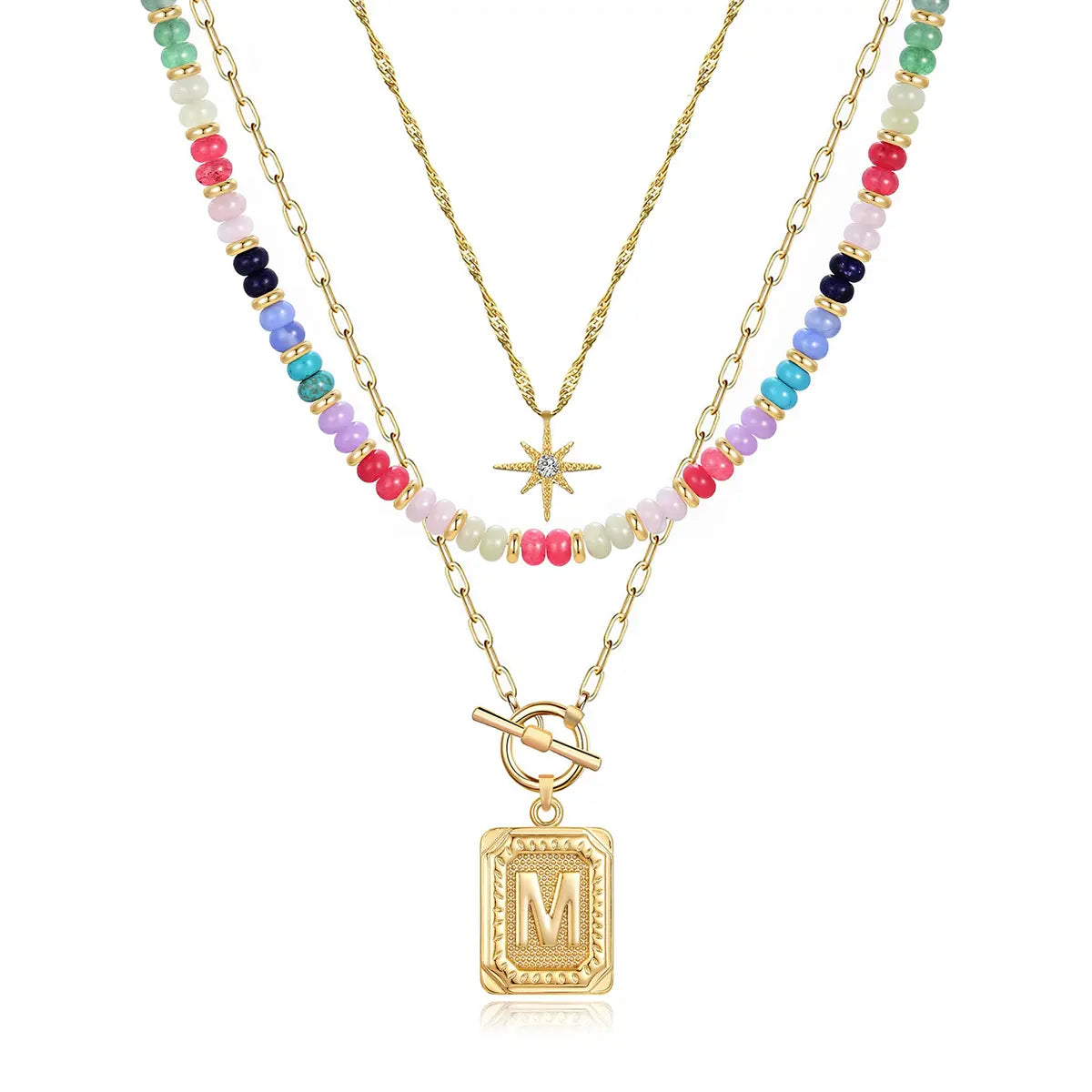 14K Gold Plated Layered Necklaces for Women