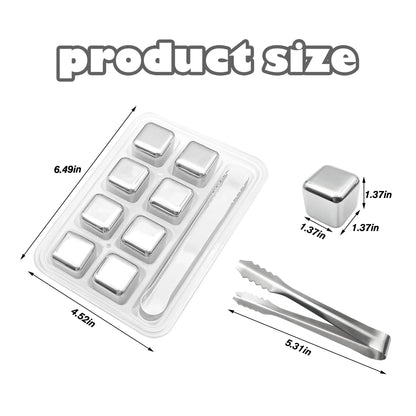 Reusable Stainless Steel Ice Cubes  for Drinks Wine Whiskey