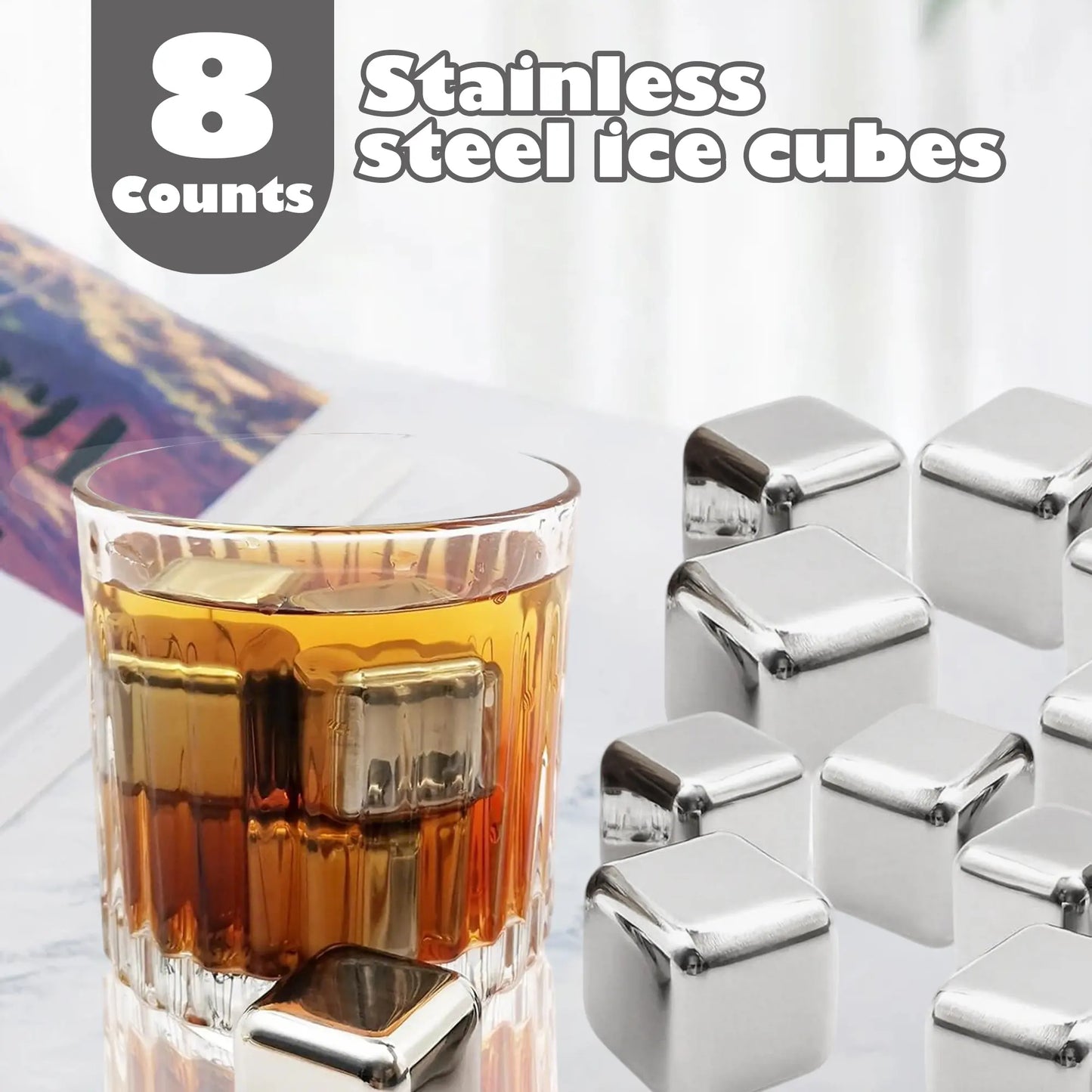 Reusable Stainless Steel Ice Cubes  for Drinks Wine Whiskey