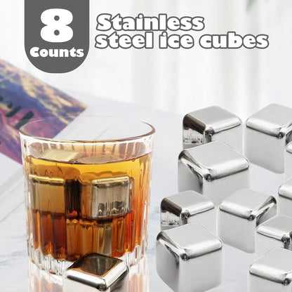 Reusable Stainless Steel Ice Cubes  for Drinks Wine Whiskey