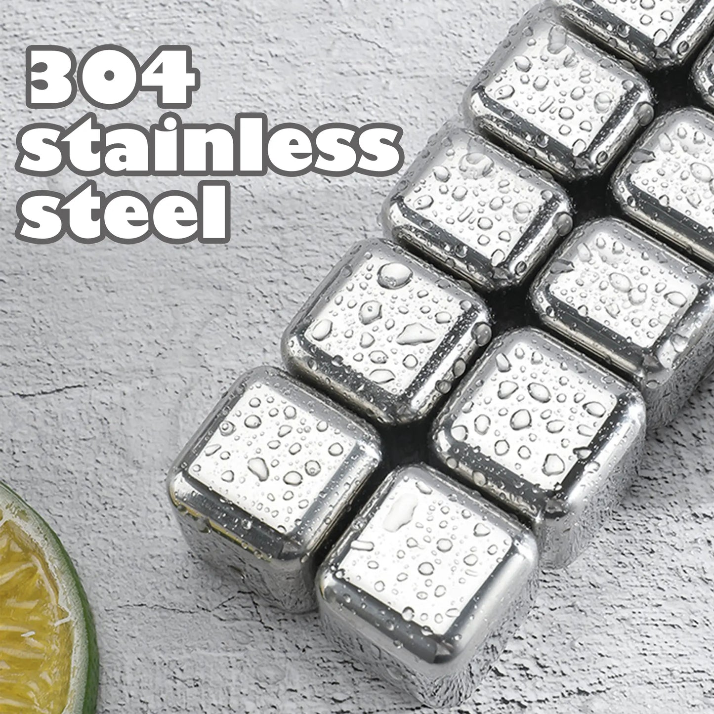 Reusable Stainless Steel Ice Cubes  for Drinks Wine Whiskey