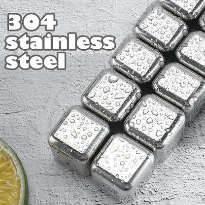 Reusable Stainless Steel Ice Cubes  for Drinks Wine Whiskey