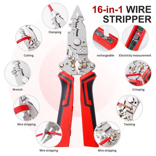 16-in-1 Wire Stripper Pliers with Voltage Tester