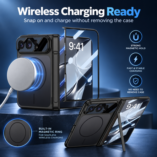 For iPhone Duo -3 In 1 Magnetic Case + Screen Protector & Hinge Stand