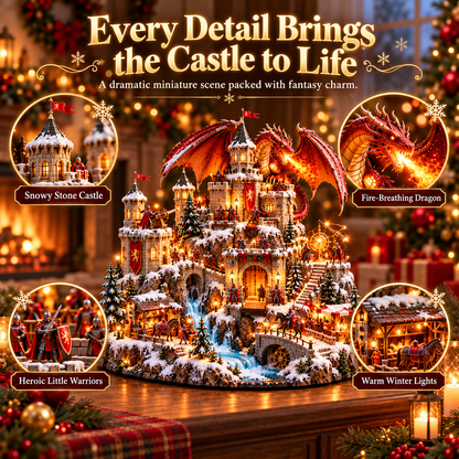 🔥 LAST DAY 49% OFF-🐉🏰 Dragon Kingdom Christmas Castle™ — A Medieval Winter Fantasy Village with Lights