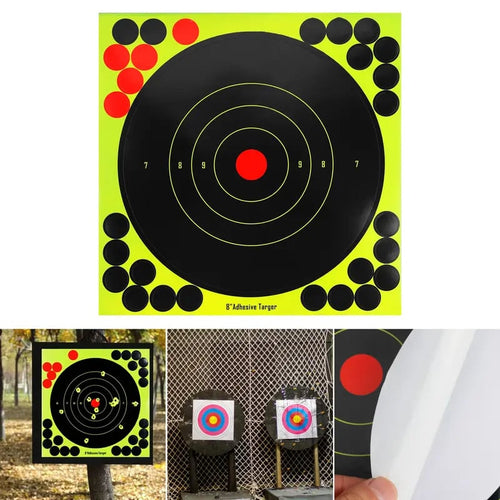 8x8 Inch Self-Adhesive Target Stickers  – Quick Peel & Stick Shooting Paper