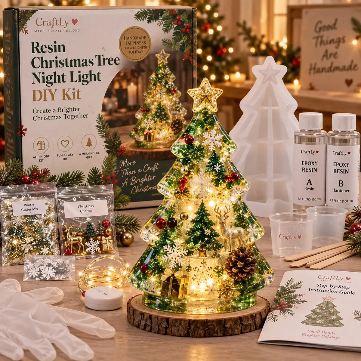 🎄 DIY Christmas Tree Night Light Kit — 💕 Step-by-Step Guide Included