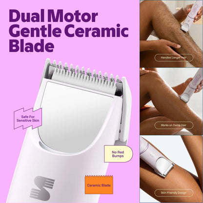 2-in-1 Women's Electric Shaver with Light & Mirror