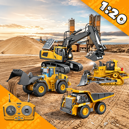 🚜 4-Vehicle RC Construction Set ✨ Big Fun for Little Builders! (Free Shipping ✈️)