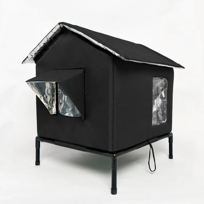 🐱 LIMITED-TIME 50% OFF! ✨ All-Weather Elevated Outdoor Cat House – Waterproof, Thermal Lining, Foldable