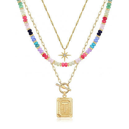 14K Gold Plated Layered Necklaces for Women