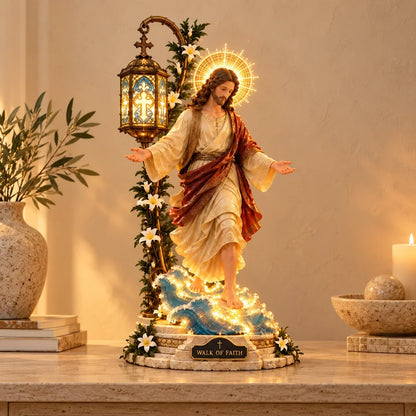 ✨Walk by Faith™ Illuminated Jesus Walking on Water Sculpture