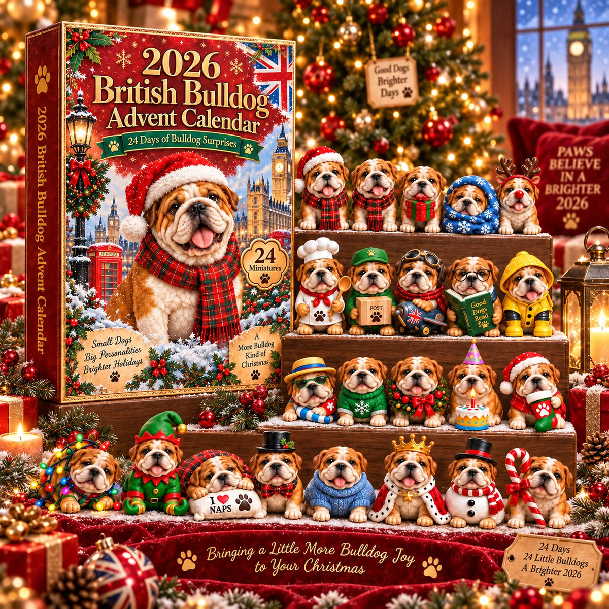 2026 Bulldog Trouble Advent Calendar 🐶🎄 – 24 Days of Bulldog Mischief