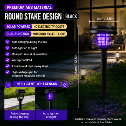 50％OFF🌙 Solar Mosquito Zapper Light 2-in-1 UV Bug Killer & Outdoor Garden Lamp, Waterproof & Solar Powered