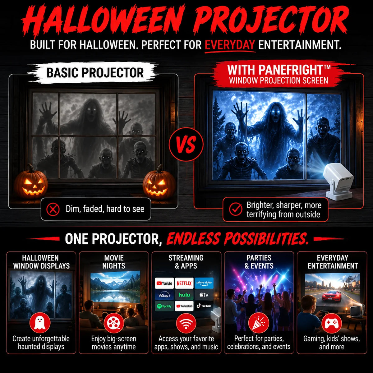👻 Haunted Projector – Instant Halloween Scare Show