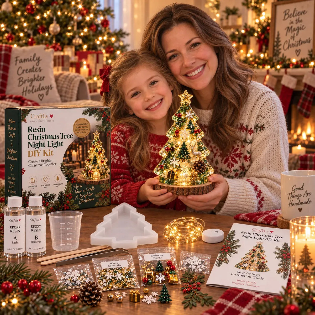 🎄 DIY Christmas Tree Night Light Kit — 💕 Step-by-Step Guide Included