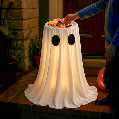 Halloween glowing ghost candy holder bowl